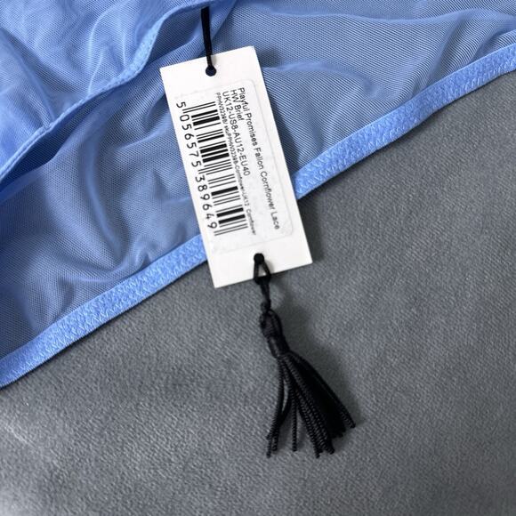 Playful Promises Fallon High Waist Lace & Mesh Briefs Panty US Size 8 UK 12 Blue - Picture 5 of 9